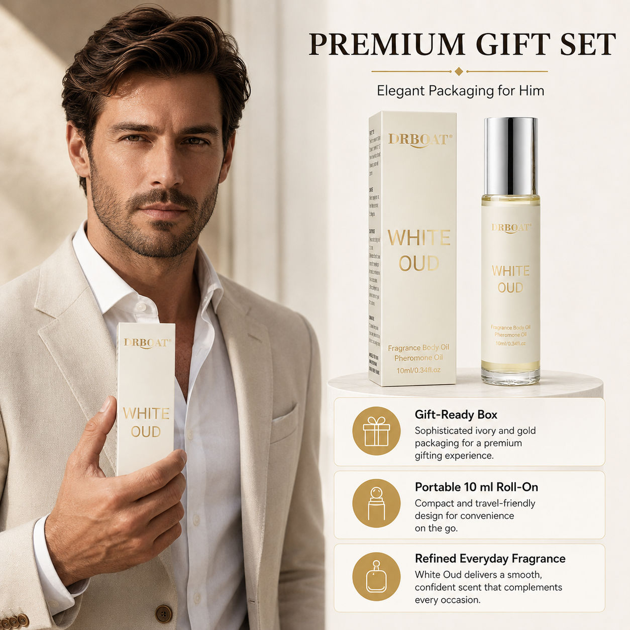 Perfume Alcohol Fragrance - Perfume en formato roll-on para hombre,